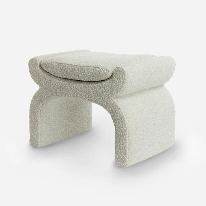 Tabouret Siri - boucle - blanc