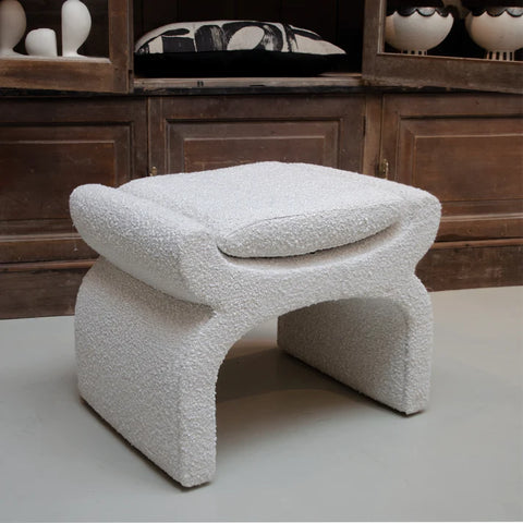 Tabouret Siri - boucle - blanc