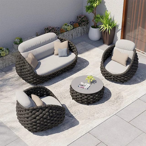 Ensemble Canapé de jardin imperméable, mobilier d'extérieur, protection solaire, pour villa, balcon, café, hôtel, cour