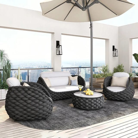 Ensemble Canapé de jardin imperméable, mobilier d'extérieur, protection solaire, pour villa, balcon, café, hôtel, cour