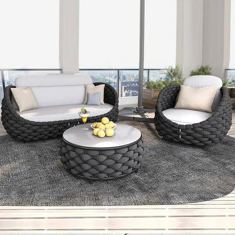 Ensemble Canapé de jardin imperméable, mobilier d'extérieur, protection solaire, pour villa, balcon, café, hôtel, cour