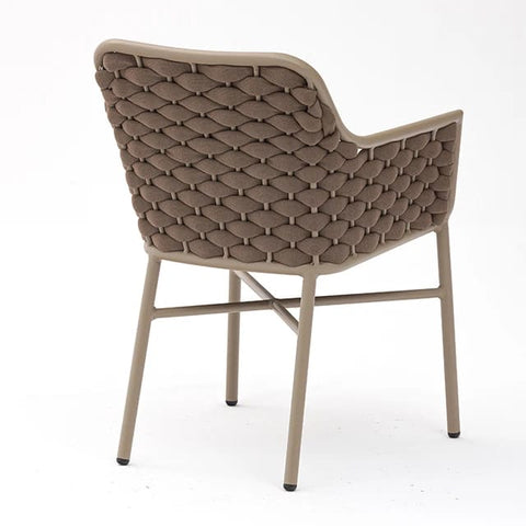 Chaise extérieure de corde de jardin de restaurant en aluminium lavable par concepteur commercial moderne