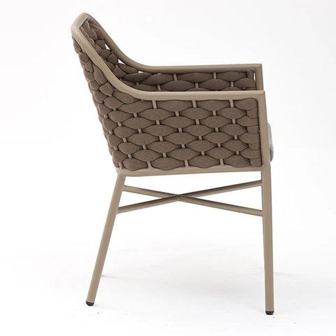 Chaise extérieure de corde de jardin de restaurant en aluminium lavable par concepteur commercial moderne