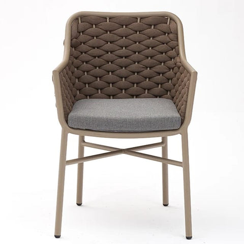 Chaise extérieure de corde de jardin de restaurant en aluminium lavable par concepteur commercial moderne