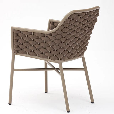 Chaise extérieure de corde de jardin de restaurant en aluminium lavable par concepteur commercial moderne