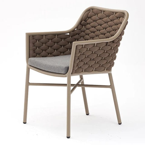 Chaise extérieure de corde de jardin de restaurant en aluminium lavable par concepteur commercial moderne