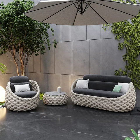 Ensemble Canapé de jardin imperméable, mobilier d'extérieur, protection solaire, pour villa, balcon, café, hôtel, cour