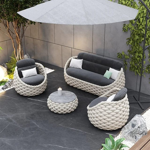 Ensemble Canapé de jardin imperméable, mobilier d'extérieur, protection solaire, pour villa, balcon, café, hôtel, cour