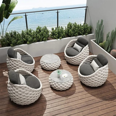 Ensemble Canapé de jardin imperméable, mobilier d'extérieur, protection solaire, pour villa, balcon, café, hôtel, cour