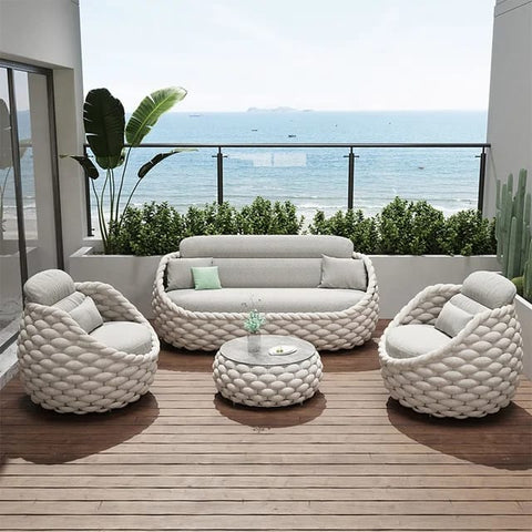 Ensemble Canapé de jardin imperméable, mobilier d'extérieur, protection solaire, pour villa, balcon, café, hôtel, cour